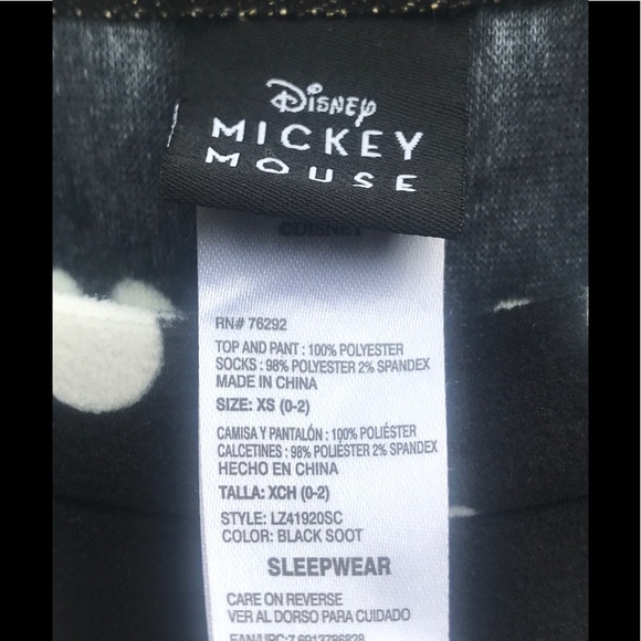 EUC Disney Mickey Mouse Fleece PJ Set sz XS - Picture 6 of 7